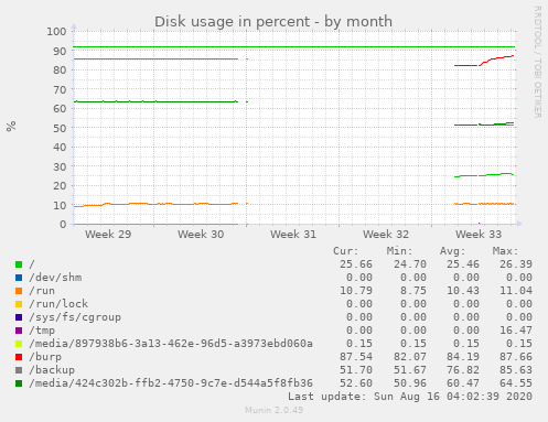 Disk usage in percent