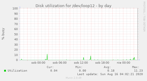 Disk utilization for /dev/loop12