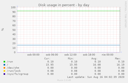 Disk usage in percent