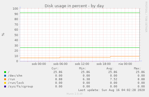 Disk usage in percent