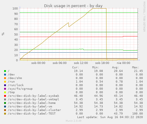 Disk usage in percent