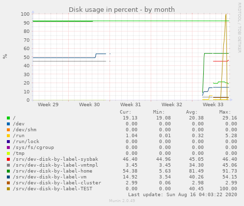 Disk usage in percent