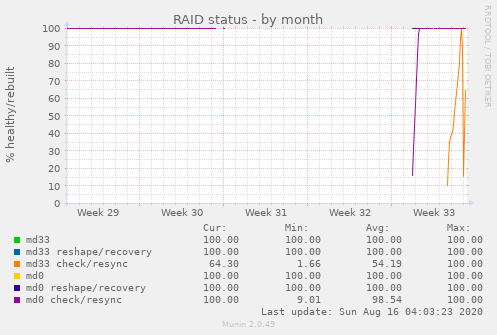 RAID status