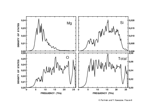 Phonon Density of States of MgSiO_3 in Pmnb
